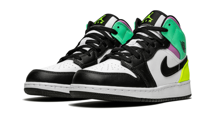 Overkicks - Air Jordan 1 Mid Pastel Black Toe (GS) (554725-175) - imagen 2