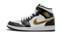 Air Jordan 1 Mid Patent Black White Gold (GS)