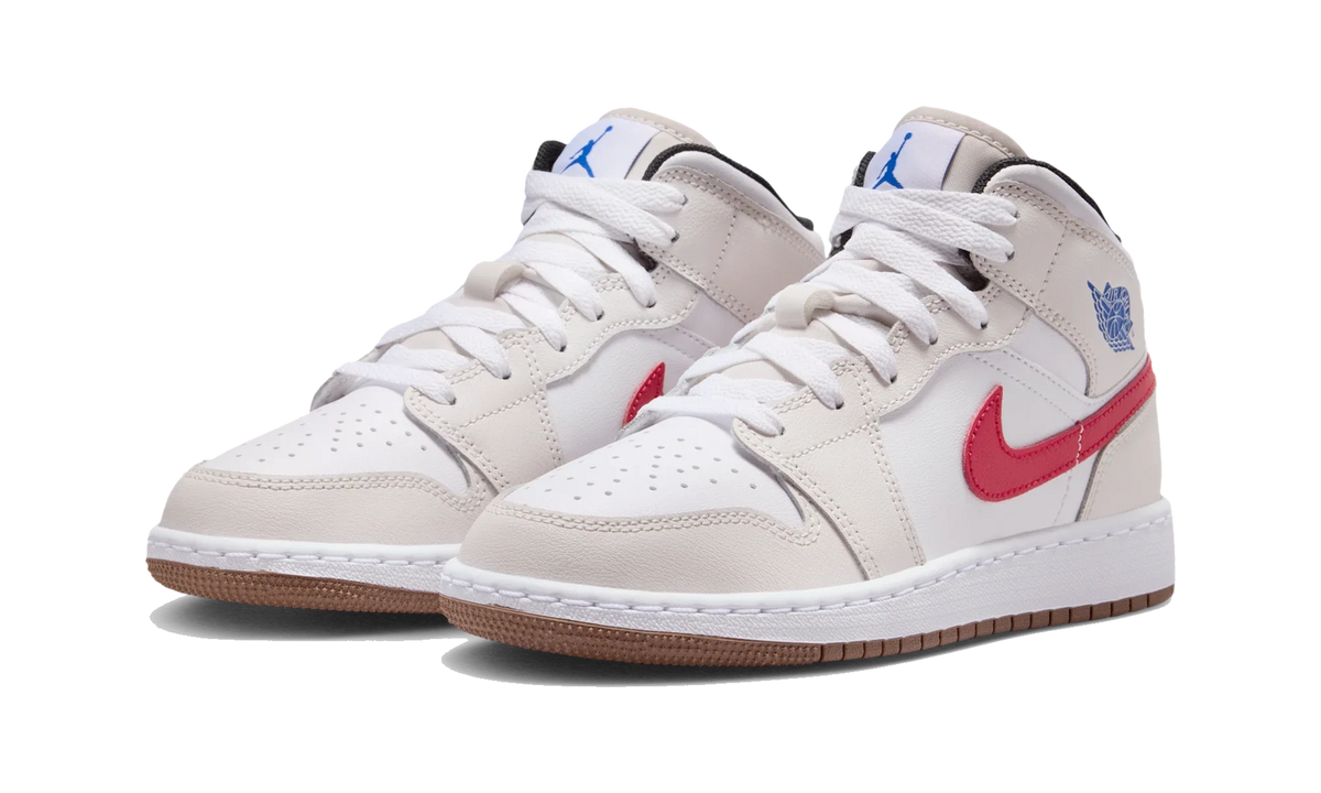 Overkicks - Air Jordan 1 Mid Phantom Game Royal White (GS) (DQ8423-004) - imagen 2