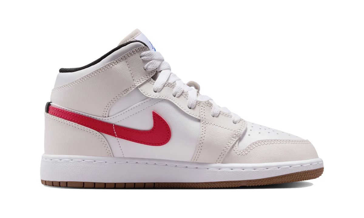 Overkicks - Air Jordan 1 Mid Phantom Game Royal White (GS) (DQ8423-004) - imagen 4