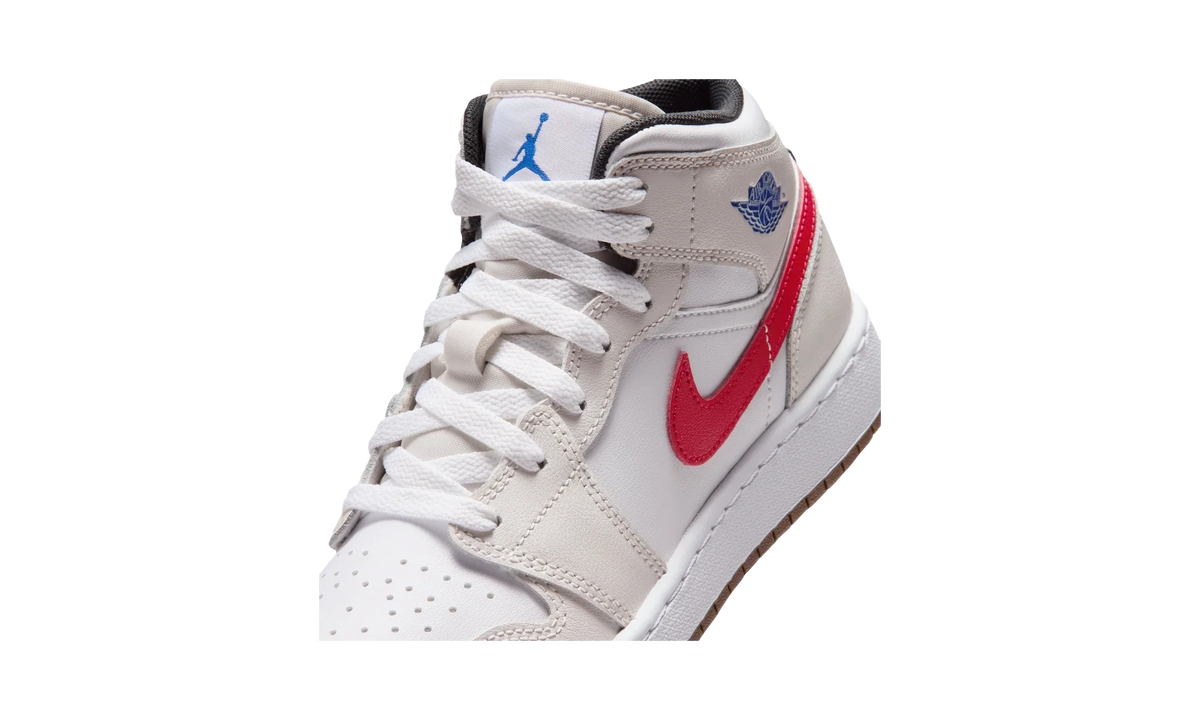 Overkicks - Air Jordan 1 Mid Phantom Game Royal White (GS) (DQ8423-004) - imagen 7