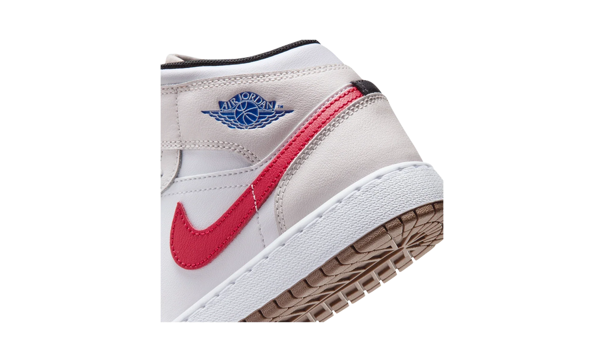 Overkicks - Air Jordan 1 Mid Phantom Game Royal White (GS) (DQ8423-004) - imagen 8