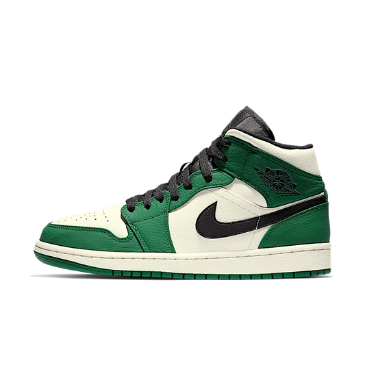 Overkicks - Air Jordan 1 Mid Pine Green (852542-301) - vista lateral