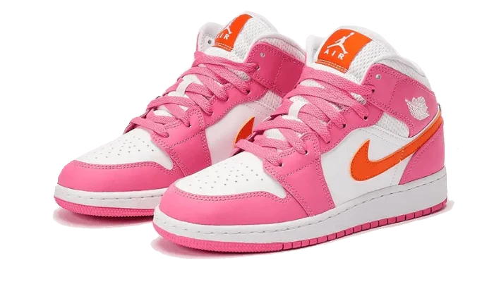 Overkicks - Air Jordan 1 Mid Pinksicle Safety Orange (GS) (DX3240-681) - imagen 2