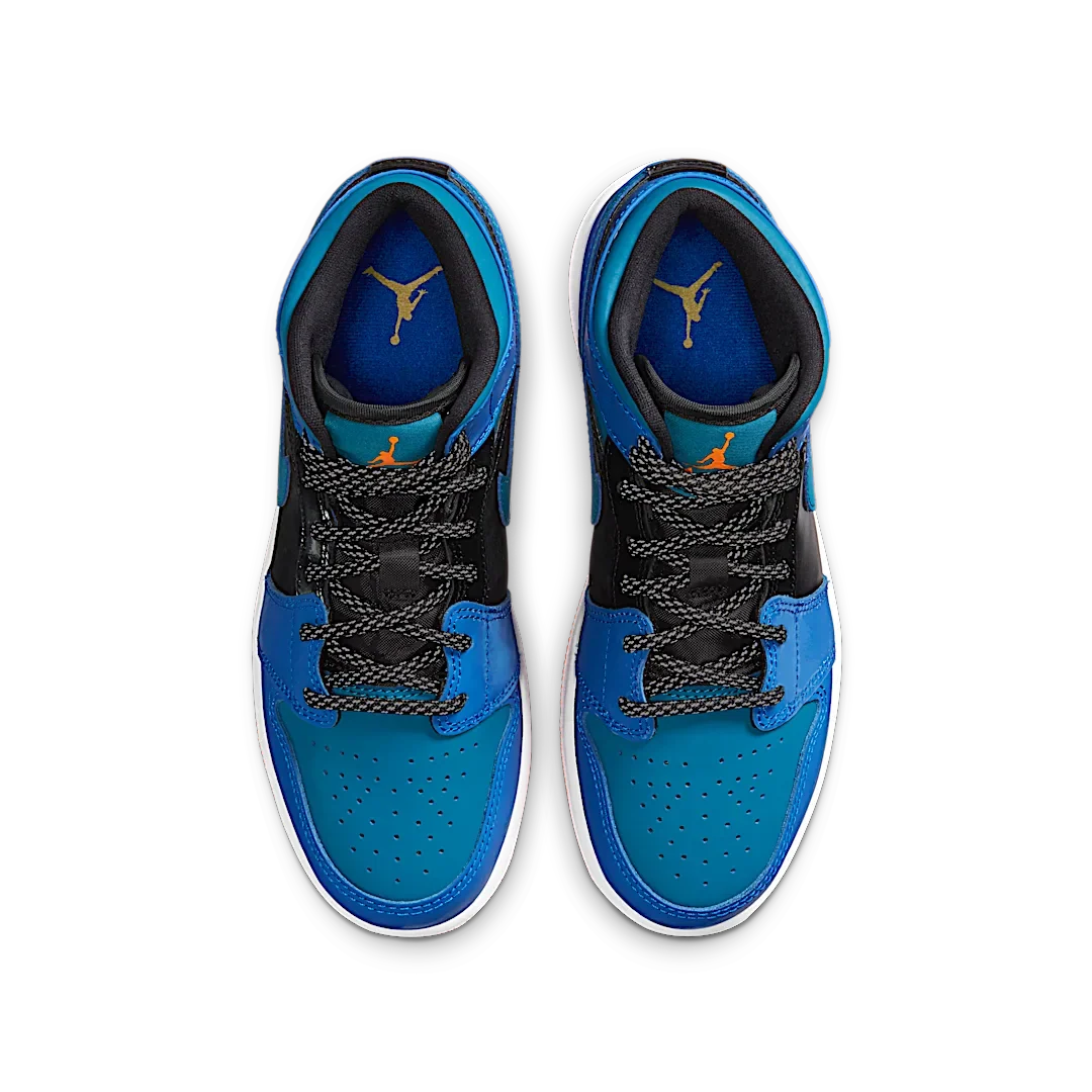Overkicks - Air Jordan 1 Mid Racer Blue Green Abyss (GS) (554725-440) - imagen 3
