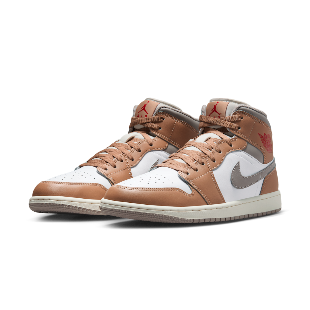 Overkicks - Air Jordan 1 Mid Rattan White College Grey (DQ8426-200) - vista trasera