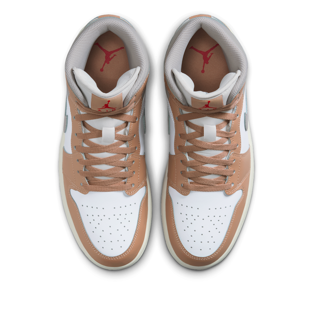 Overkicks - Air Jordan 1 Mid Rattan White College Grey (DQ8426-200) - par completo