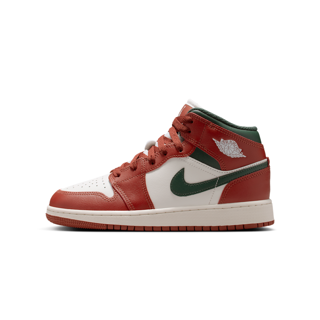 Overkicks - Air Jordan 1 Mid Redstone Midnight Green (GS) (DQ8423-105) - vista lateral