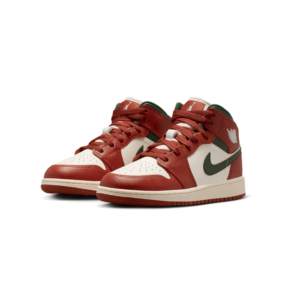 Overkicks - Air Jordan 1 Mid Redstone Midnight Green (GS) (DQ8423-105) - imagen 2