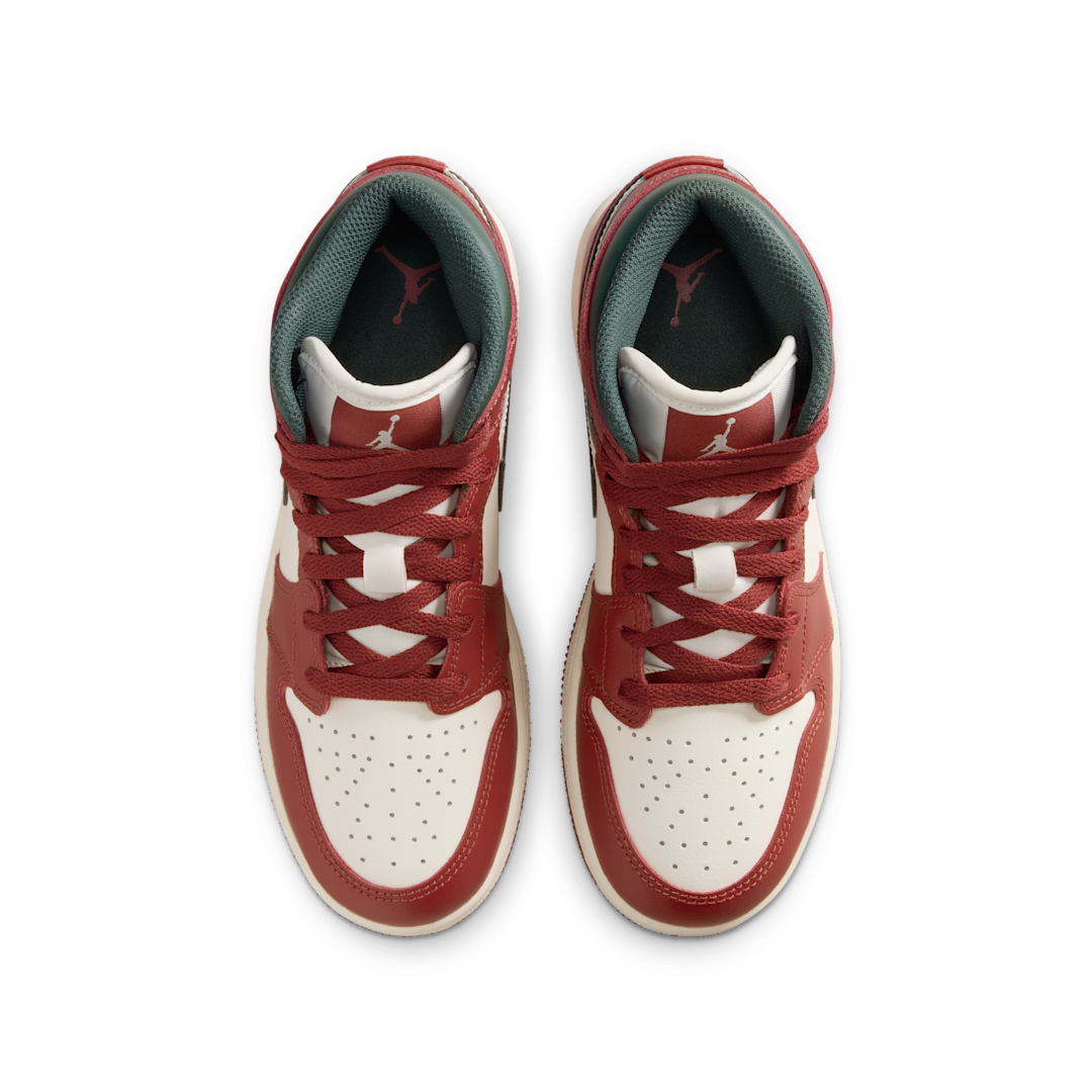 Overkicks - Air Jordan 1 Mid Redstone Midnight Green (GS) (DQ8423-105) - imagen 3