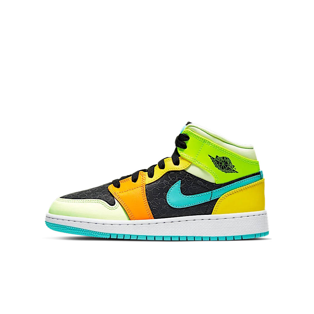Overkicks - Air Jordan 1 Mid SE Aurora Green (GS) (BQ6931-037) - vista lateral