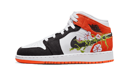 Overkicks - Air Jordan 1 Mid SE Basketball Blossom (GS) (DQ8390-100) - vista lateral