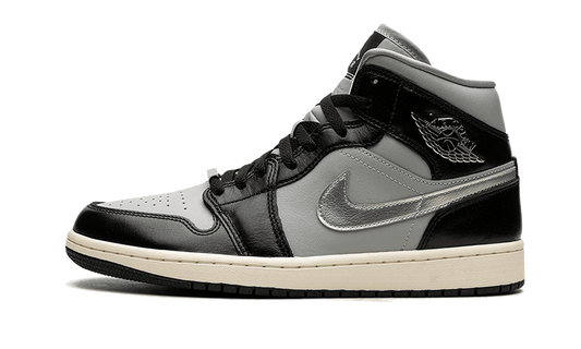 Overkicks - Air Jordan 1 Mid SE Black Metallic Silver (FB9892-002) - vista lateral