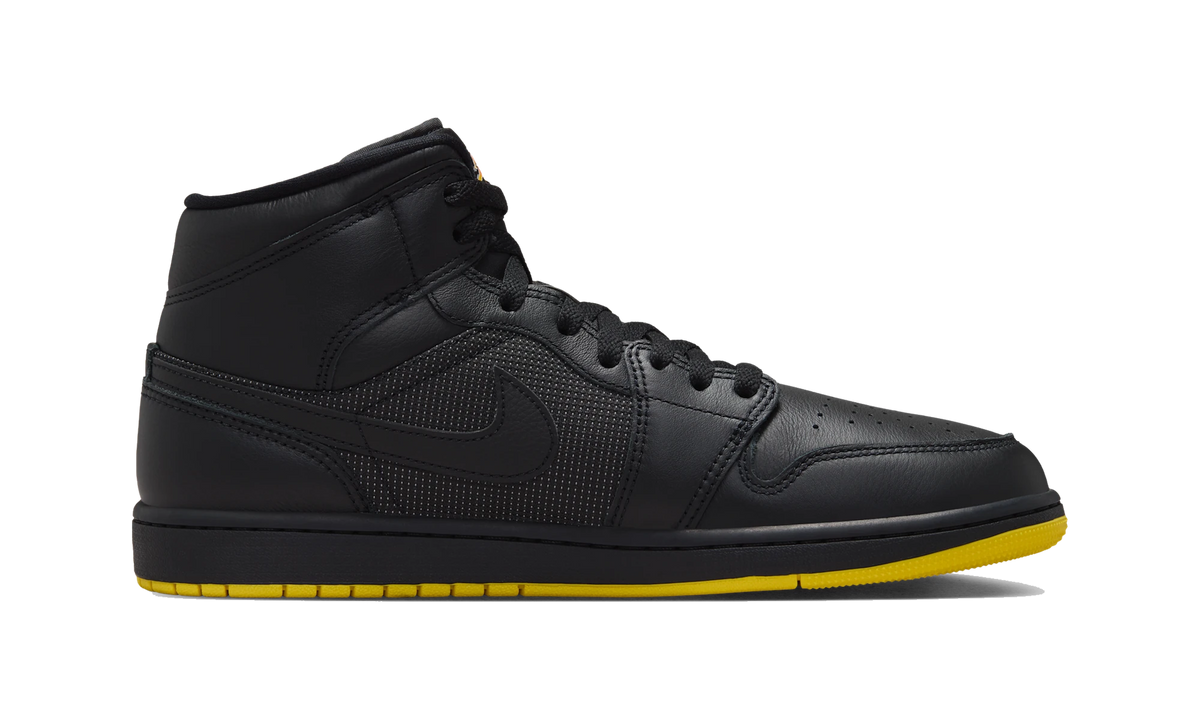Overkicks - Air Jordan 1 Mid SE Black/Opti Yellow/Silver (IO2052-001) - detalle suela