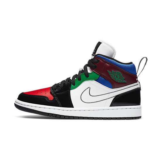 Overkicks - Air Jordan 1 Mid SE Black White Multi-Color (DB5454-001) - vista lateral