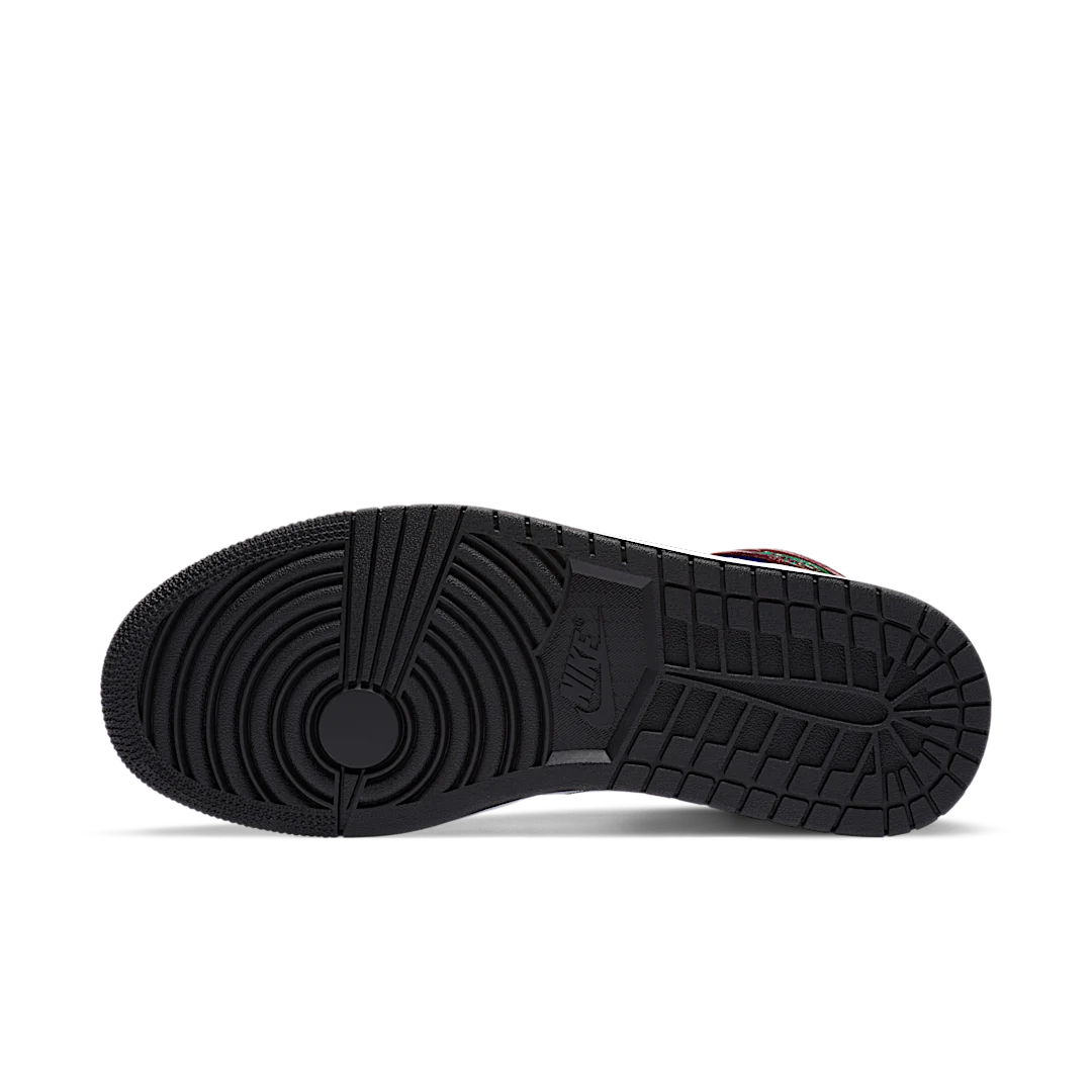 Overkicks - Air Jordan 1 Mid SE Black White Multi-Color (DB5454-001) - detalle suela