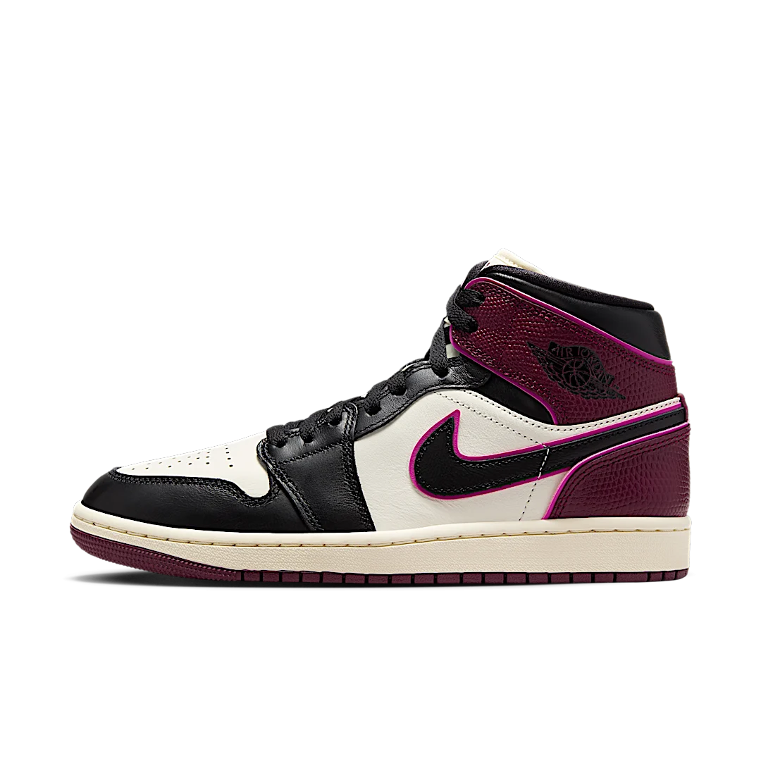 Overkicks - Air Jordan 1 Mid SE Bordeaux (FQ7818-101) - vista lateral