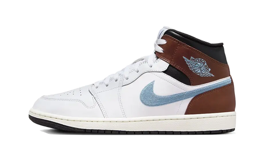 Overkicks - Air Jordan 1 Mid SE Brown Blue Grey (FQ7831-142) - vista lateral