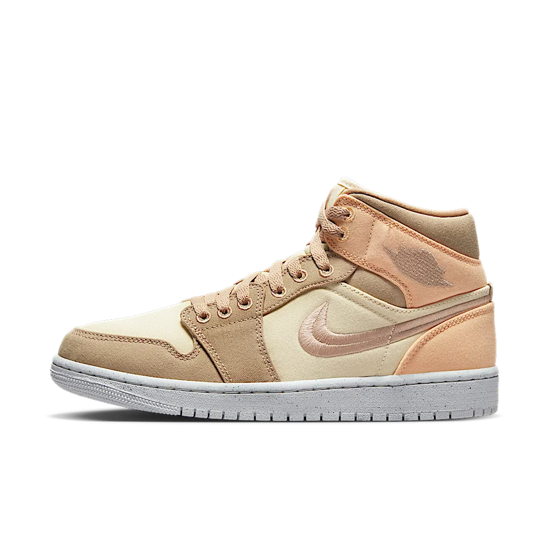 Overkicks - Air Jordan 1 Mid SE Canvas Khaki (DV0427-102) - vista lateral