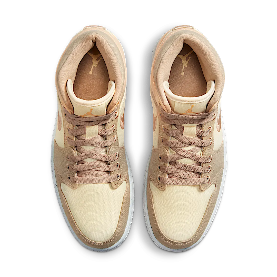 Overkicks - Air Jordan 1 Mid SE Canvas Khaki (DV0427-102) - par completo