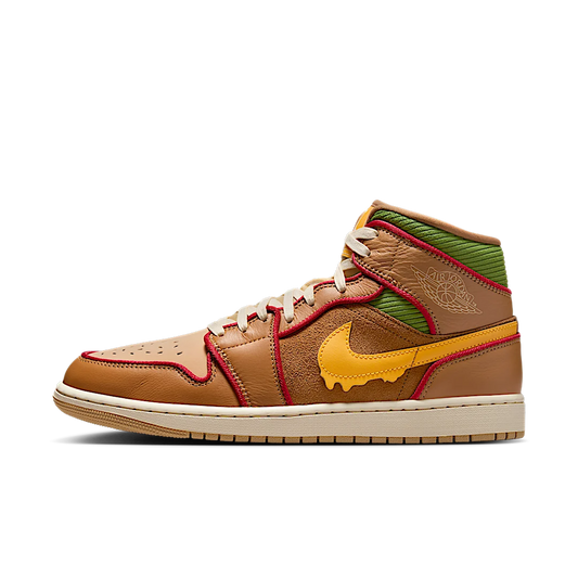 Overkicks - Air Jordan 1 Mid SE Cheeseburger (IB7403-224) - vista lateral