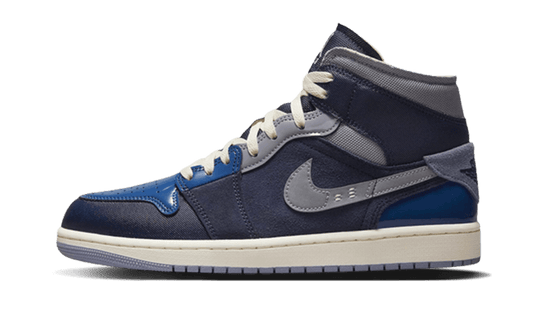 Overkicks - Air Jordan 1 Mid SE Craft Obsidian French Blue Ashen Slate White (DR8868-400) - vista lateral