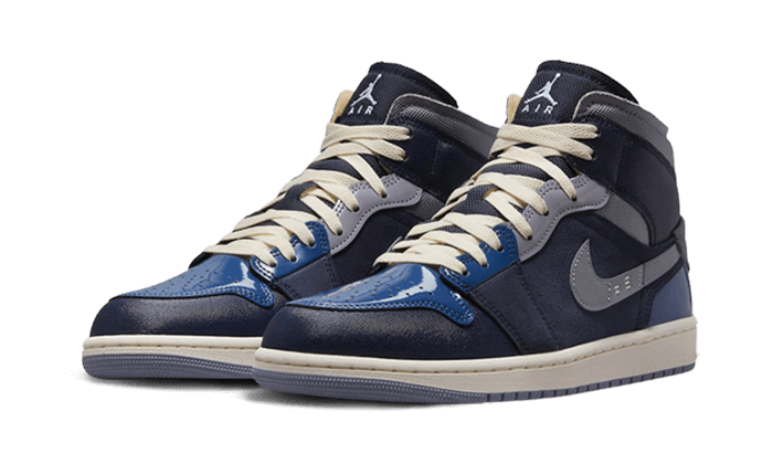 Overkicks - Air Jordan 1 Mid SE Craft Obsidian French Blue Ashen Slate White (DR8868-400) - vista trasera
