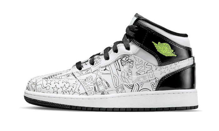 Overkicks - Air Jordan 1 Mid SE DIY (GS) (DC4099-100) - vista lateral