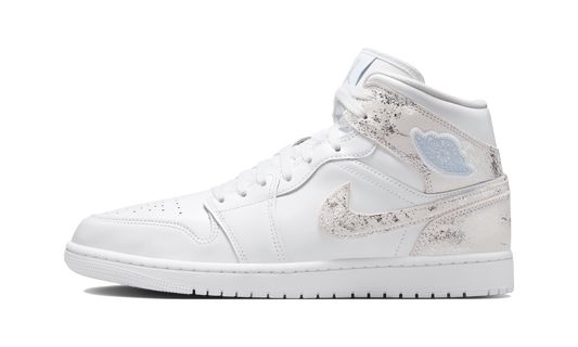 Overkicks - Air Jordan 1 Mid SE Distressed White Field Silver (IR2271-100) - vista lateral
