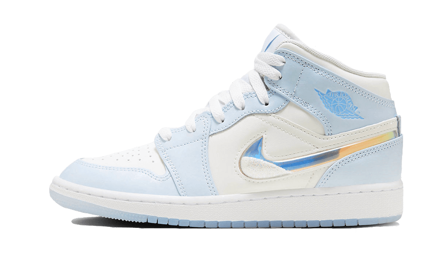 Overkicks - Air Jordan 1 Mid SE Glitter Swoosh (GS) (FQ9117-400) - vista lateral
