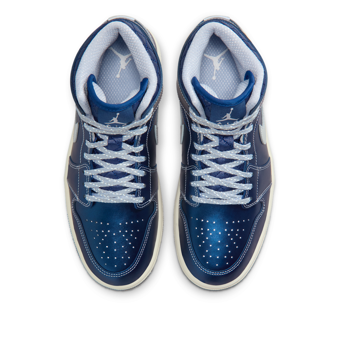 Overkicks - Air Jordan 1 Mid SE Metallic Blue Quilted (IM5128-001) - par completo