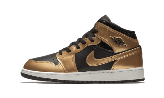 Overkicks - Air Jordan 1 Mid SE Metallic Gold Black (GS) (DR6967-071) - vista lateral