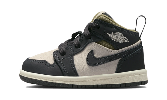 Overkicks - Air Jordan 1 Mid SE Off Noir Medium Olive (TD) (HV4729-102) - vista lateral