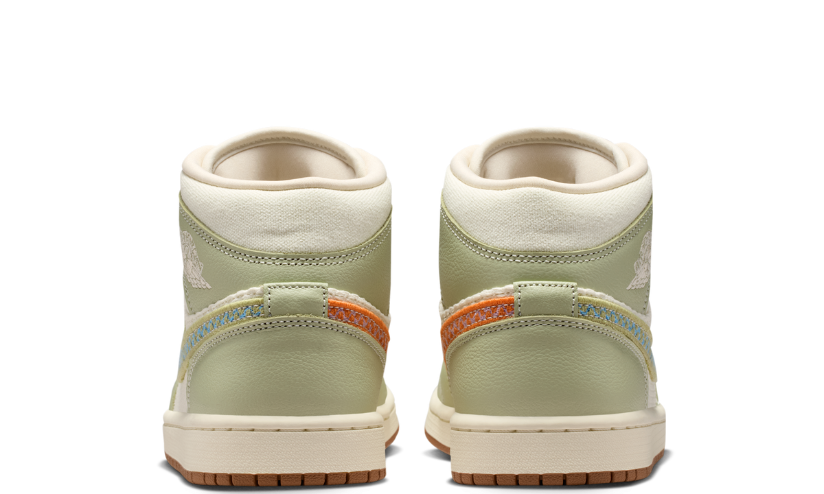 Overkicks - Air Jordan 1 Mid SE Olive Aura (II0570-302) - detalle talón
