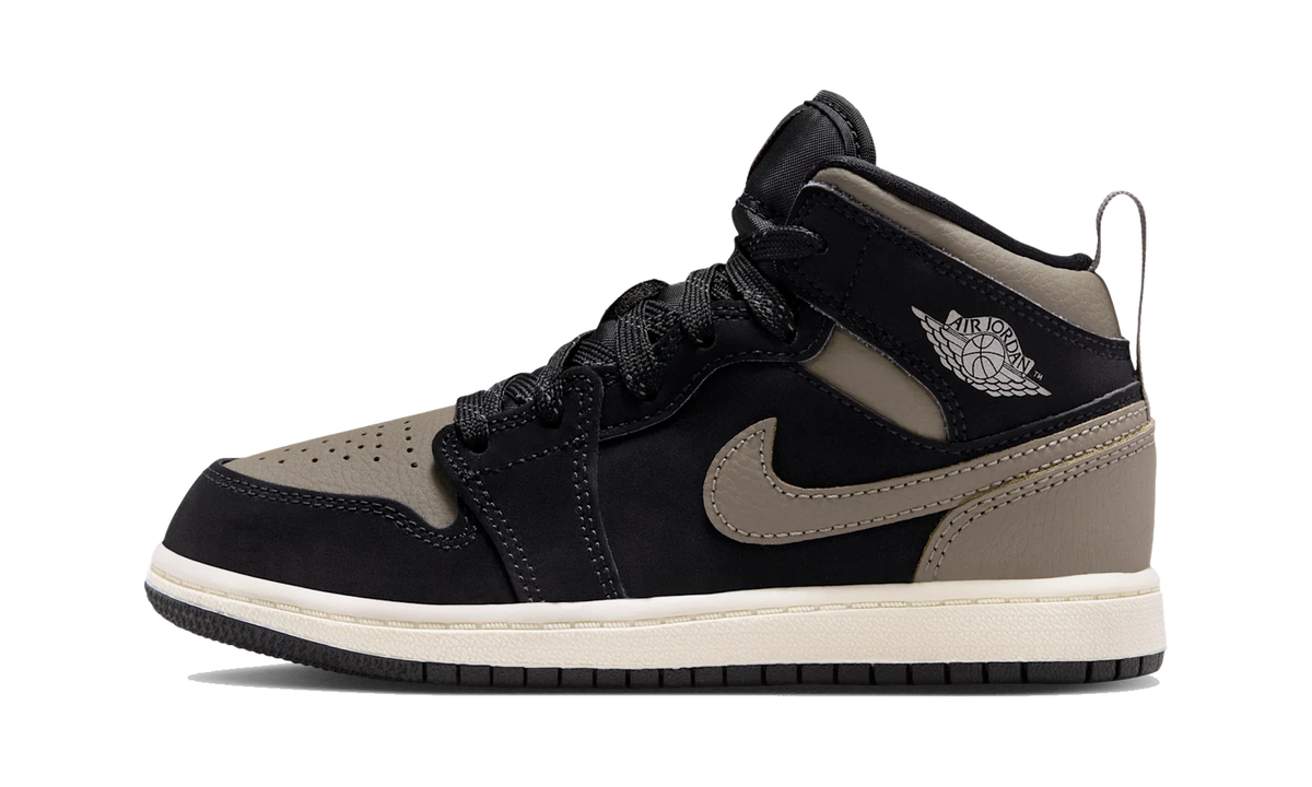 Overkicks - Air Jordan 1 Mid SE Olive Grey (PS) (IB7052-002) - vista lateral