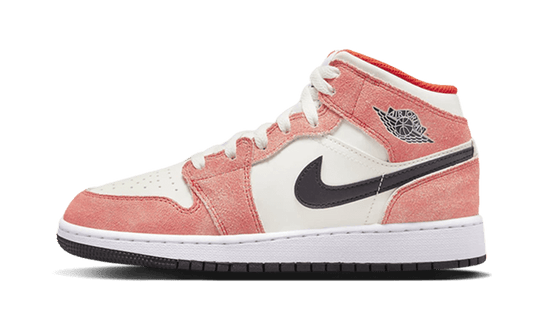 Overkicks - Air Jordan 1 Mid SE Orange Suede (GS) (DV1336-800) - vista lateral