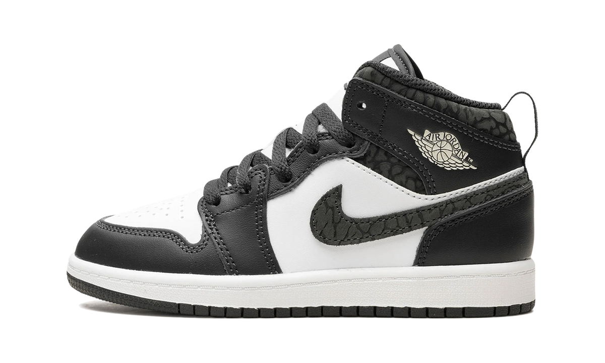 Overkicks - Air Jordan 1 Mid SE Panda Elephant (PS) (FB9910-001) - vista lateral