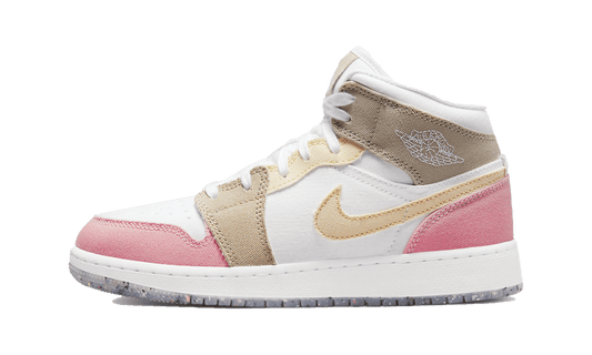 Overkicks - Air Jordan 1 Mid SE Pastel Vivid Green Grind (GS) (DJ0338-100) - vista lateral