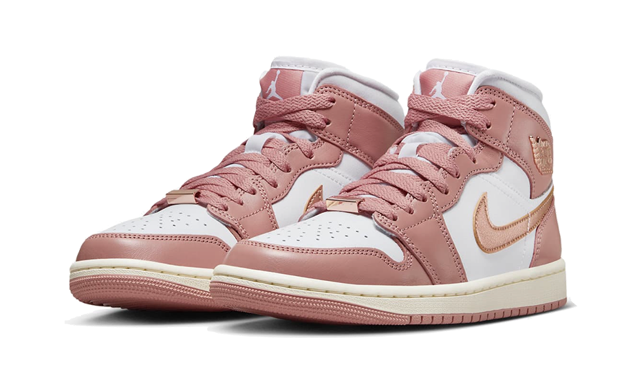 Overkicks - Air Jordan 1 Mid SE Red Stardust (FB9892-670) - vista trasera