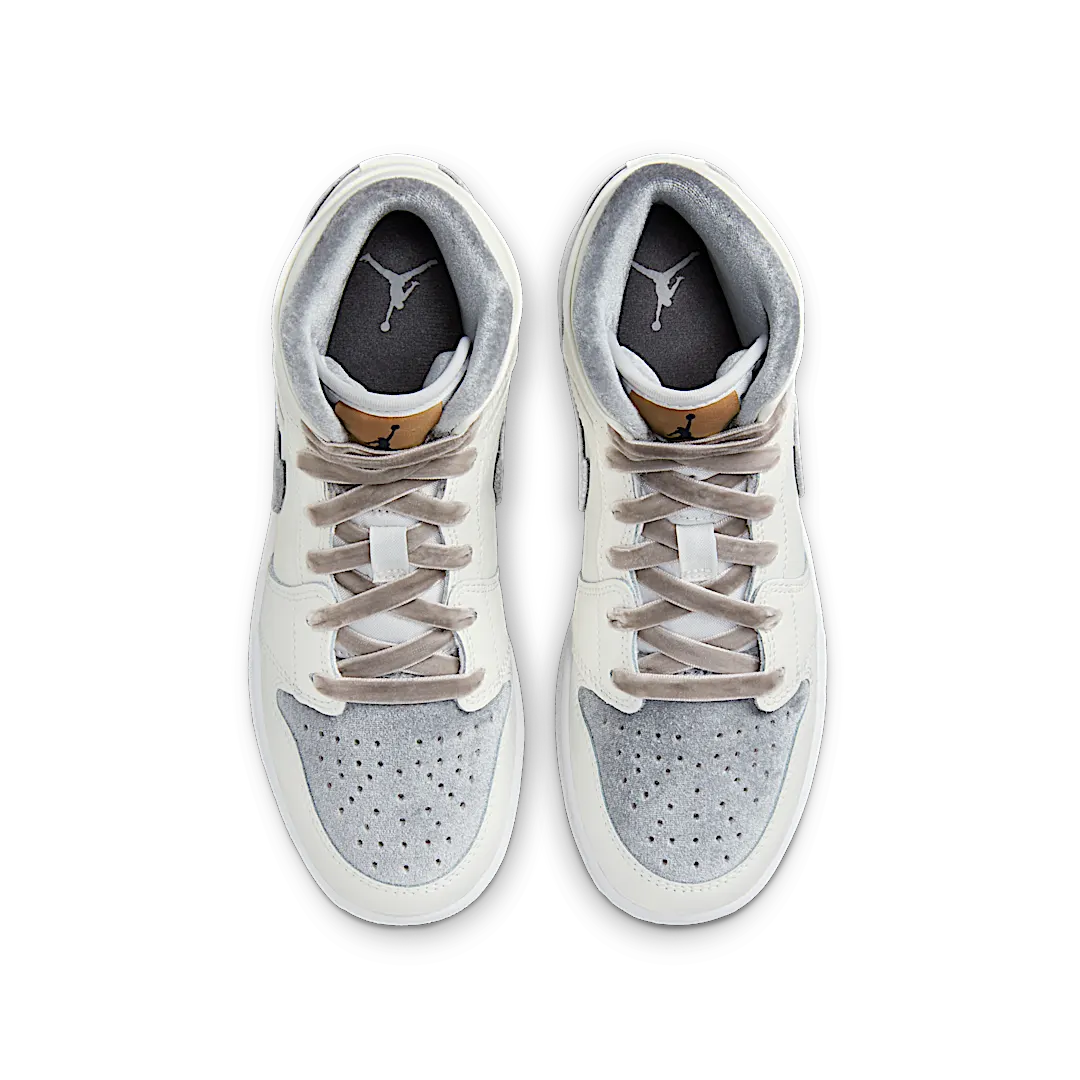 Overkicks - Air Jordan 1 Mid SE Sail Metallic Gold Flat Pewter (GS) (FB9899-100) - imagen 3