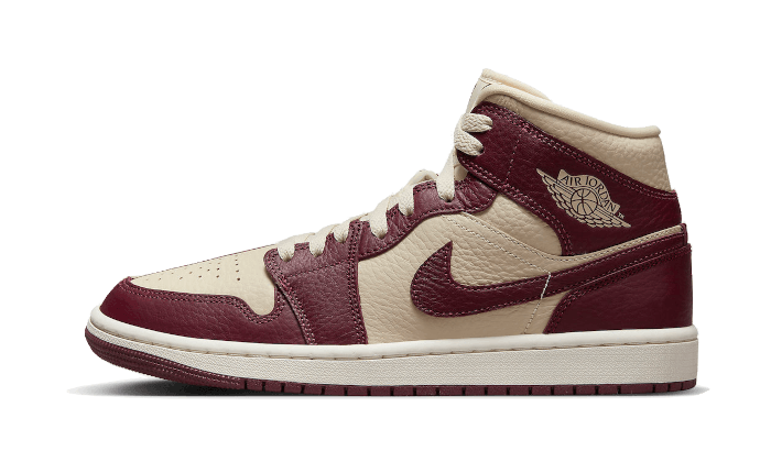 Overkicks - Air Jordan 1 Mid SE Split Beach Cherrywood Red (DR0501-200) - vista lateral