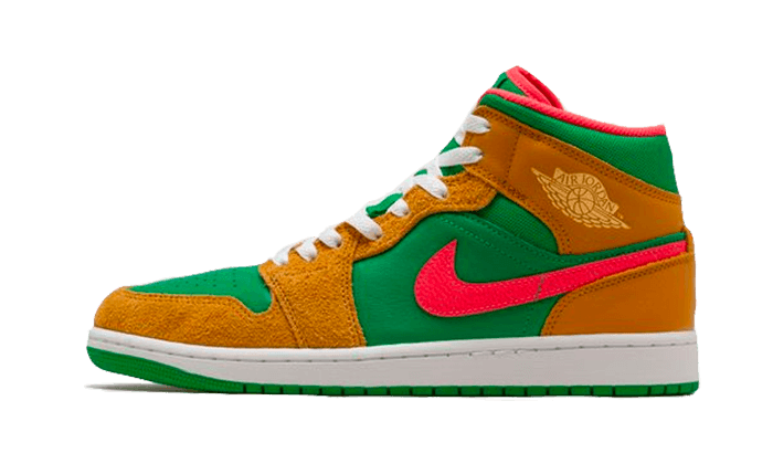 Overkicks - Air Jordan 1 Mid SE Wheat Watermelon (DX4332-700) - vista lateral