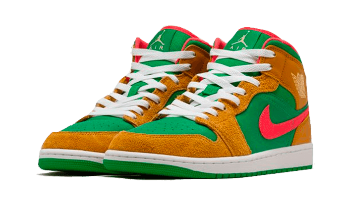 Overkicks - Air Jordan 1 Mid SE Wheat Watermelon (DX4332-700) - vista trasera