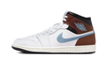 Air Jordan 1 Mid SE White Brown Blue Grey (GS)