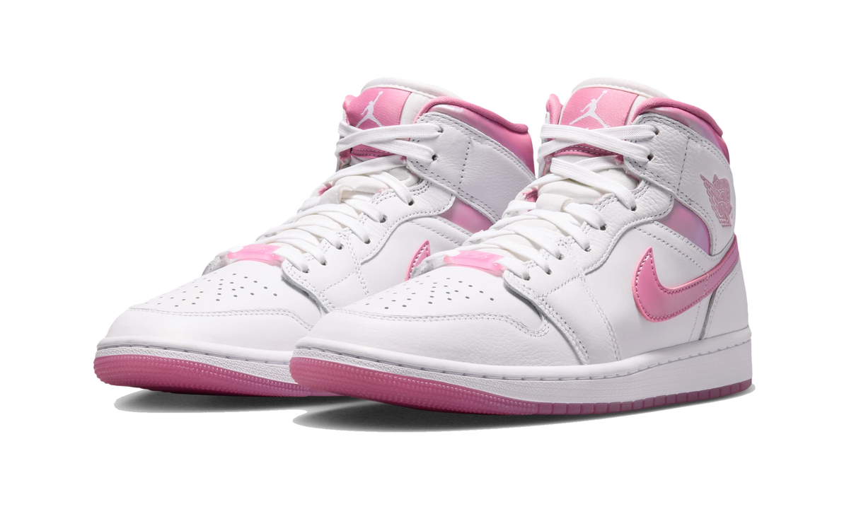 Overkicks - Air Jordan 1 Mid SE White/Desert Berry (IO0669-100) - vista trasera