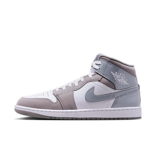 Overkicks - Air Jordan 1 Mid SE White Medium Grey Cool Grey (HF3216-100) - vista lateral