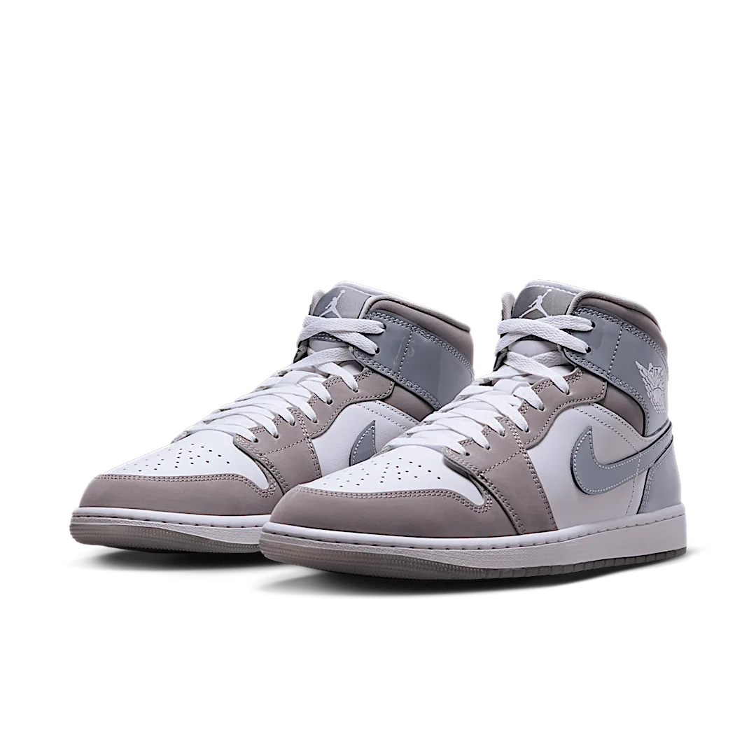 Overkicks - Air Jordan 1 Mid SE White Medium Grey Cool Grey (HF3216-100) - vista trasera