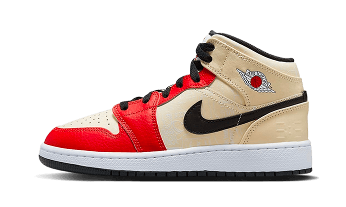 Overkicks - Air Jordan 1 Mid SS '88 Dunk Contest (GS) (DV7012-100) - vista lateral