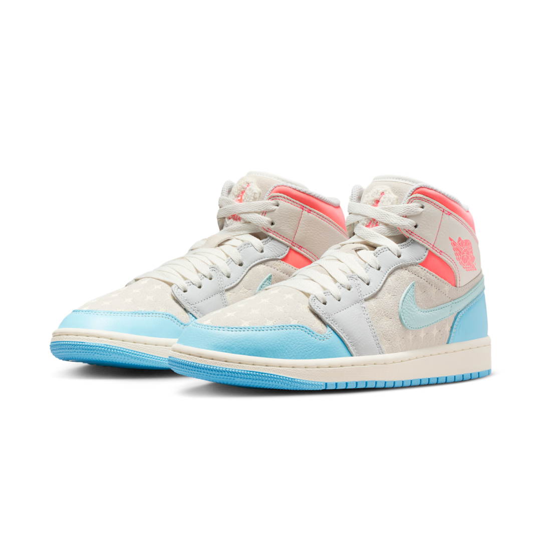 Overkicks - Air Jordan 1 Mid Sail Hot Lava Blue Chill (IM7420-133) - vista trasera