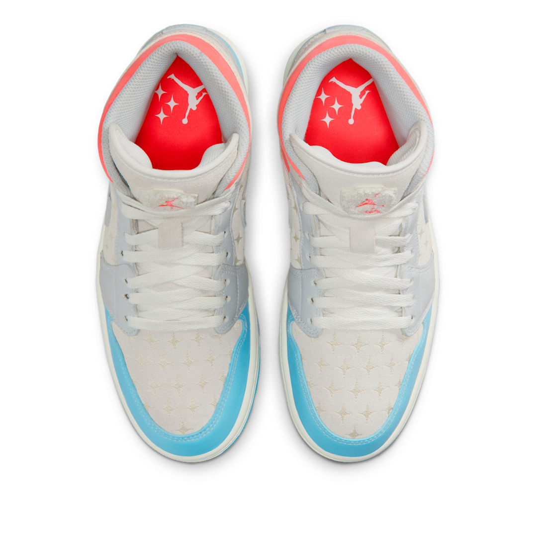 Overkicks - Air Jordan 1 Mid Sail Hot Lava Blue Chill (IM7420-133) - par completo